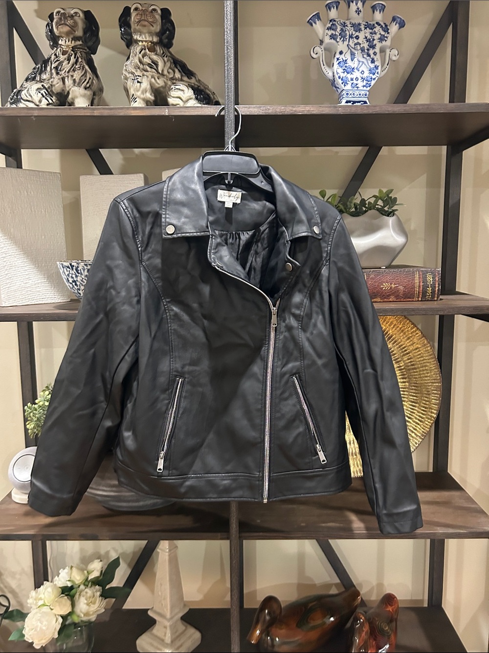 Wonderly classic PL Black Faux Leather Moto Jacket - Women's